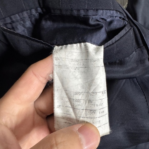 Jos A Bank Signature Collection Mens Navy Pinstripe Wool Suit 40R 32W - Picture 4 of 7